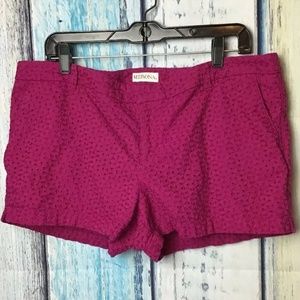 Merona Raspberry Eyelit Lace Crochet Shorts (D)